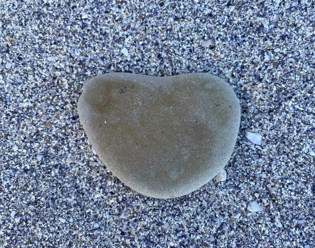 新谷海岸 ハートの石