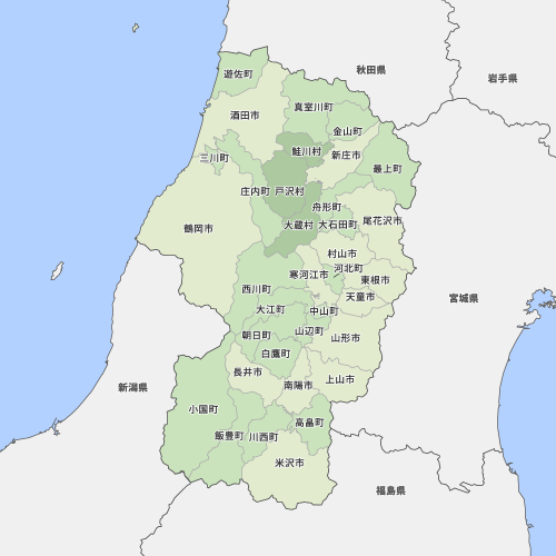 山形県の地図