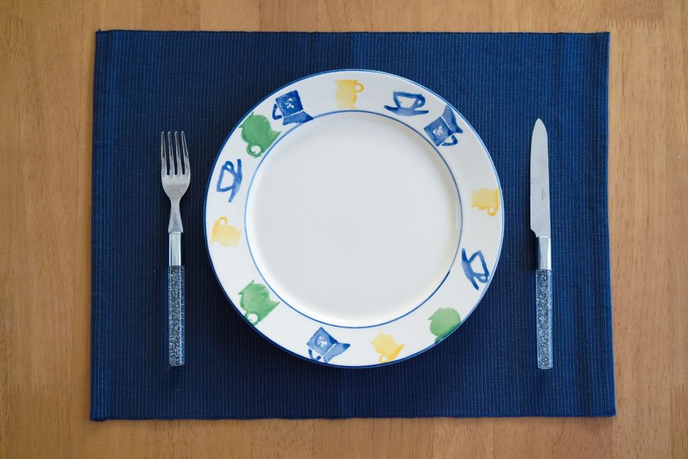 ブルーのお皿の写真