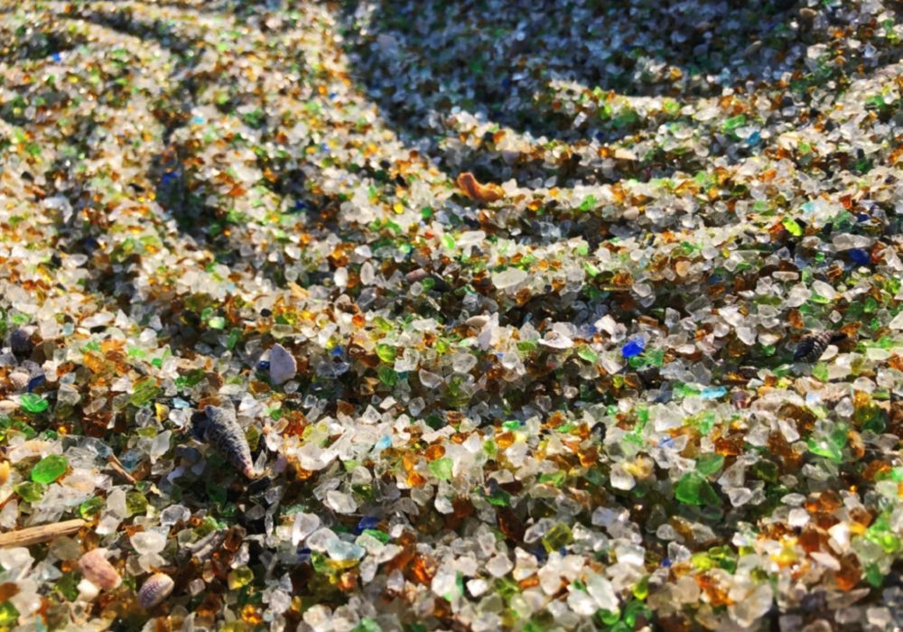 ガラスの砂浜 模様