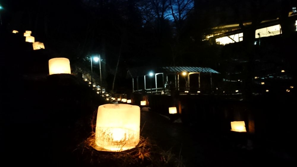 鹿教湯温泉 氷灯ろう夢祈願