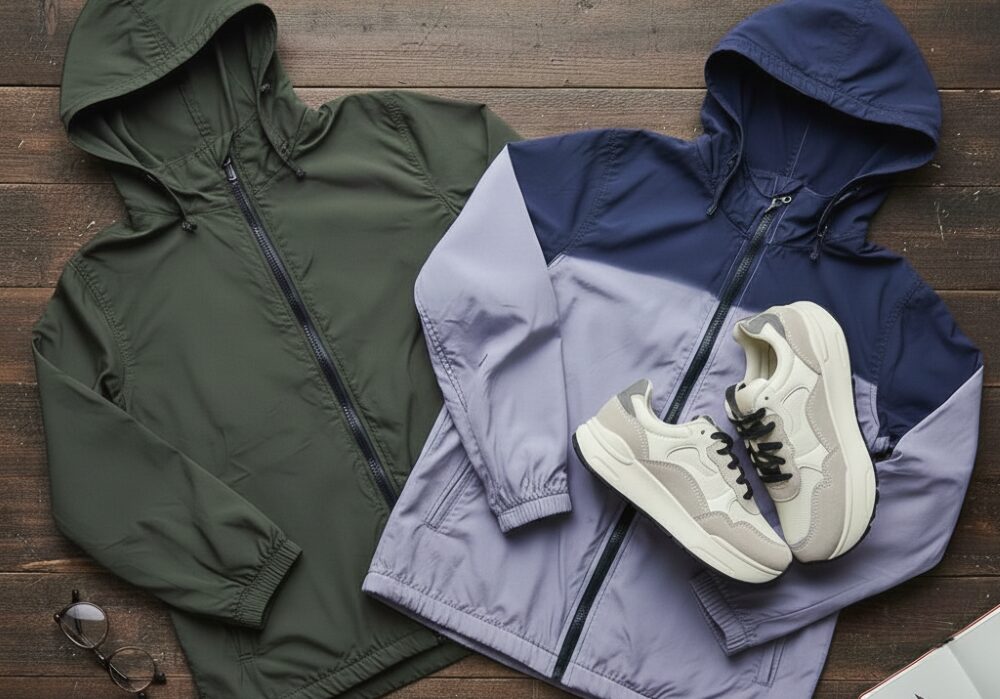 ウィンドブレーカーとスニーカー
