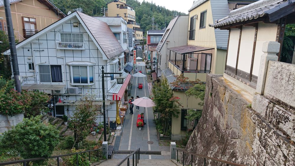 高台から望む別所温泉街