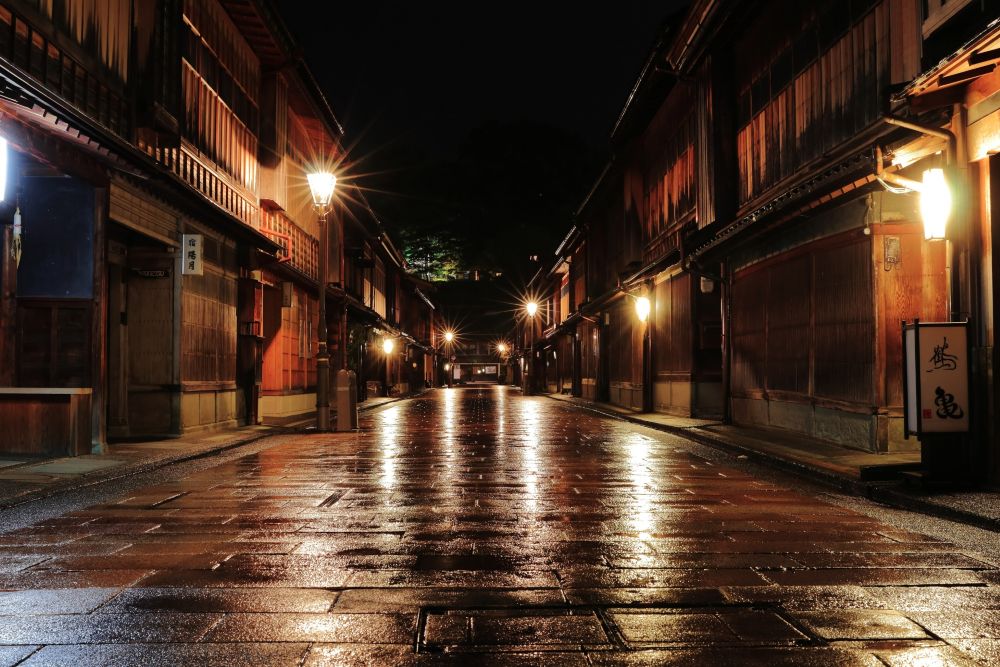 金沢 雨の日のひがし茶屋街