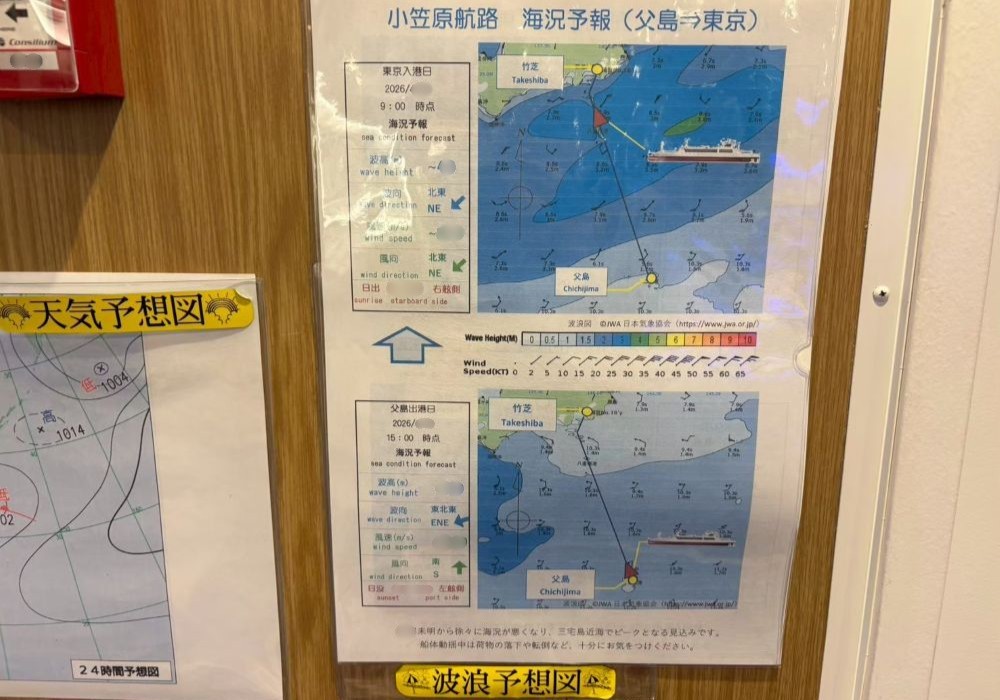 おがさわら丸 波浪予想図 復路