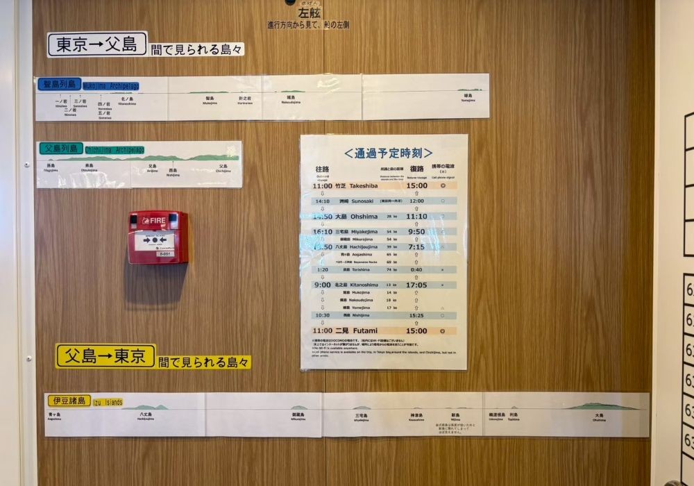 おがさわら丸 通過時刻表 往復航路で見える島々