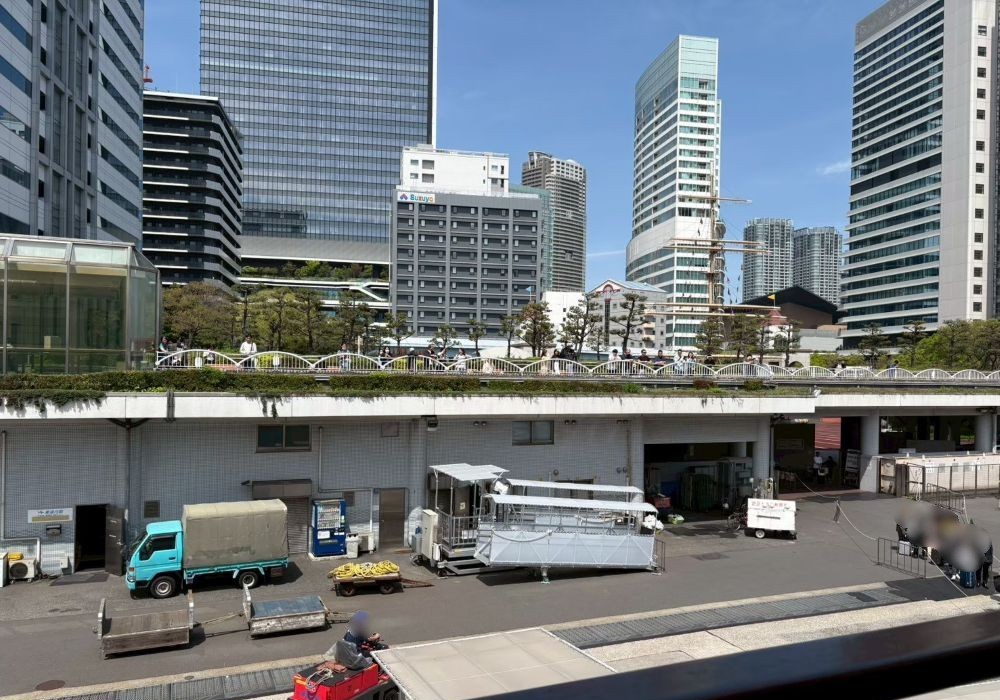 おがさわら丸から眺める東京のビル群