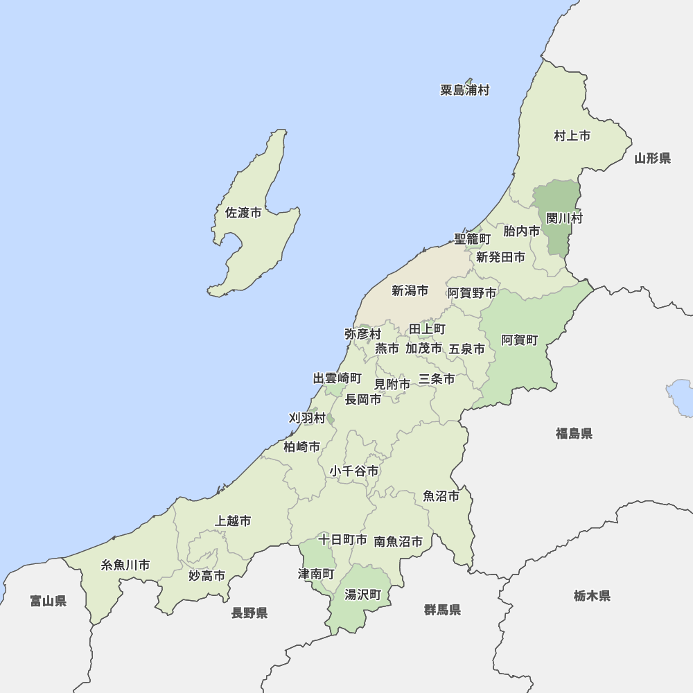 新潟県 市町村地図