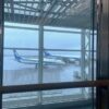 那覇空港 滑走路に停まるANAの飛行機